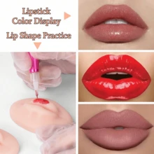 1pc 3D Realistic Silicone Lip Tattoo Practice Skin, Reusable - Multicolor - View 6