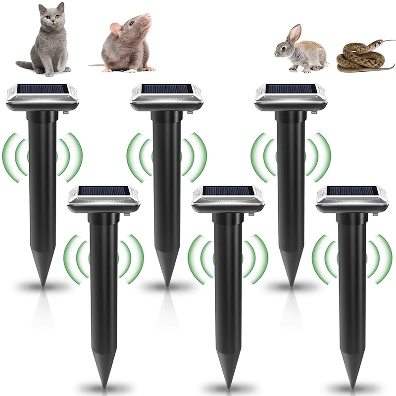 SEAGO Solar Powered Animal Repeller, Outdoor Solar Ultrasonic Animal Repeller, Outdoor Snake Repeller, IPX6 Waterproof, Effectively Repels Snakes, Moles, Raccoons, Voles, Groundhogs, Chipmunks - Multicolor - View 1