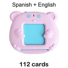 224/510 Interactive Word Flash Cards Reader, 112/225 Double-Sided Cards, Blue & Pink, Rechargeable, Educational Interactive Toy, Learning Flash Card Machine, Holiday/Birthday Gift - Multicolor - View 24