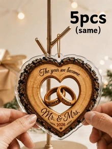 1/3/5 piezas Decoración colgante de acrílico personalizada 2D "Juntos para siempre" para aniversario de pareja, regalo reflexivo para ella, regalo para novio, decoración de boda - Multicolor - Ver 10