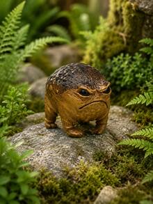 獨特搞怪青蛙與蟾蜍雕像，醜萌憤怒戶外花園庭院裝飾雕塑，創意居家辦公室裝飾小雕像，獨特禮物 - A - 查看 2