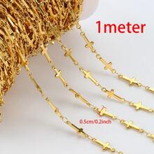1m Fashion Cross Pendant Bead Chain For DIY Necklace Bracelet Making Accessories Gold DIY Chain Material - DIY Chain - View 12
