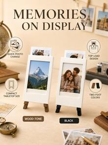 1pc Mini White Easel Photo Frame, Desktop Display Stand With Tripod Base, Instant Photo Style Holder For Desk, Office, Dorm & Classroom Decor, Birthday, Anniversary, Graduation Gift, School Essentials, University Essentials & Autumn Home Decor - Multiple Styles - View 9