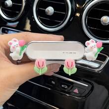 新款汽車手機支架－汽車配件儀表板吸盤式支架，重力感應自動夾持手機架，防震穩定，可折疊設計，可愛文字，通用款，適合導航使用，女性駕駛者首選 - 出風口款 - 查看 7