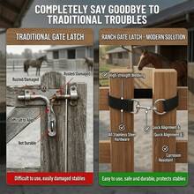 3pcs Simple Marek Gate Latches, Simple Ranch Gate Buckles, Single Ring Rope Lock, Used For Fixing Horse Fences And Cattle/Sheep Pen Gates, 50cm Length, Suitable For Most Horse Equipment Storage Gates - Multicolor - View 2