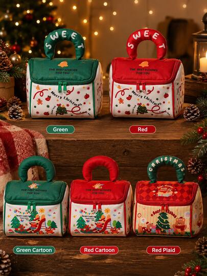 1 buah Tas Selempang Natal Lucu dengan Tali Bahu yang Dapat Diatur, Motif Santa Claus, Tas Penyimpanan Multifungsi, Dapat Menampung Produk Apple, Permen, Mainan, Perhiasan, Perawatan Kulit, Barang-barang Rumah Tangga Kecil, Juga Cocok Sebagai Kemasan Hadiah Liburan