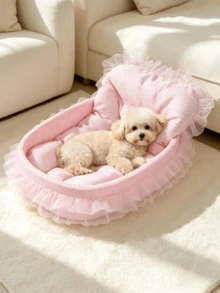 1pc All-Season Cute Pet Bed, Cat Bed, Dog Bed, Suitable For Cats And Small Dogs Under 6kg (Random Lace Color) - Multicolor - View 8