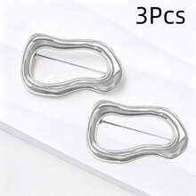 1Pc/2/3Pcs Vintage Geometric Asymmetric Shape Brooch, European And American Style Suitable For Party, Banquet, Vacation, Daily Wear, Suit And Coat Decoration - Multicolor - View 14