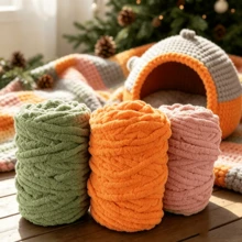 CLSUPER Super Chunky Thick Yarn 35.27oz Soft Thick Yarn, Suitable For Hand Knitting And Crochet, Warm And Comfortable, Can Make Blankets, Rugs, Pillows, Pet Beds, Bohemian Style Living Room Decor - Multicolor - View 8