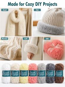 3 Rolls Faux Fur Yarn, Soft And Easy To Knit, Suitable For Knitting Scarves, Hats, Coats, Blankets, Various High-End Home Decor, DIY Crafts. - Multicolor - View 11