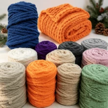 CLSUPER Super Chunky Thick Yarn 35.27oz Soft Thick Yarn, Suitable For Hand Knitting And Crochet, Warm And Comfortable, Can Make Blankets, Rugs, Pillows, Pet Beds, Bohemian Style Living Room Decor - Multicolor - View 2