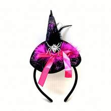 MESHUOKAI 1pc Halloween Witch Hat Headband For Women Party Headpiece, Magic Hat With Feather Bow Lace Decor, Holiday Carnival Photo Prop Accessory, Gothic Dark Style Hair Accessory, Holiday Party Ball Costume Headband, Fashionable Eye-Catching Versatile Accessory - Multicolor - View 8