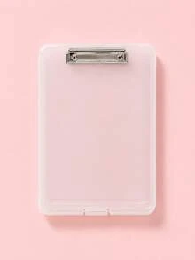 1pc A4 Plastic Storage Clipboard With Built-In Document Box, Metal Clip Writing Board, Portable File Holder For Office School - Multiple Styles - View 4