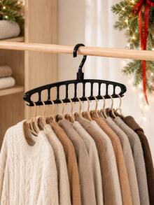 1pc/2pcs Foldable Multi-Hook Clothes Hanger, Clothing Storage Rack, Cabinet Shelf, Space-Saving Wardrobe Organizer, Durable And Lightweight, Closet Storage And Organization, Korean Style Home Decor, Space-Saving Closet - Multicolor - View 2