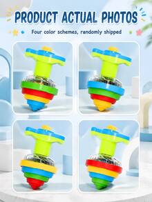 1pc Fun LED Spinning Top Toy, Glowing Colorful Rotating Top, Interactive Toy For Kids, Playable And Battle-Ready, Suitable For Party Activities, Small Gifts, Birthday Gifts (Some Accessories Color Random) - Multicolor - View 10