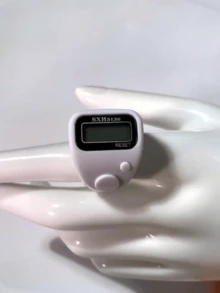 Solid Color Water Drop Ring Electronic Counter, Minimalist Matte Finger Tally Counter, Portable Digital Display Press-To-Count Buddhist Prayer Chanting Counting Tool, Ring-Style Electronic Counter, No-Drill Minimalist Portable Manual Tally Counter, Prayer Counting Supplies, Multiple Colors Available - Multicolor - View 22