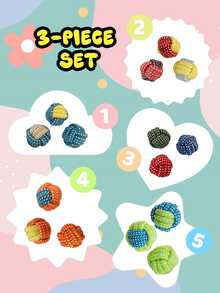 Pet Knot Ball Toy, Interactive Play Toy For Small And Medium Dogs, Teeth Cleaning Chew Ball, Relieve Boredom, Indoor And Outdoor Fetch Training Accessory, Multiple Colors And Styles - Multicolor - View 5
