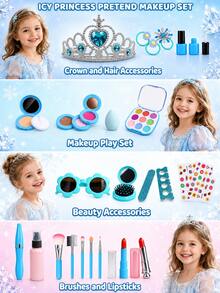 Little Girl Makeup Bag, Princess Handbag, Pretend Princess Toy, Includes Mirror, Comb, Lipstick, Perfume Toy Bag, Holiday Birthday Gift, Not Real Cosmetics - Multicolor - View 4