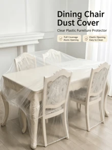 Oversized Elastic Edge Furniture Dust Cover, Clear Plastic Multi‑Purpose Protective Sheet, Indoor Outdoor Universal Durable Dustproof Cover For Sofa Refrigerator Motorcycle Bicycle TV Air Conditioner - Multicolor - View 3