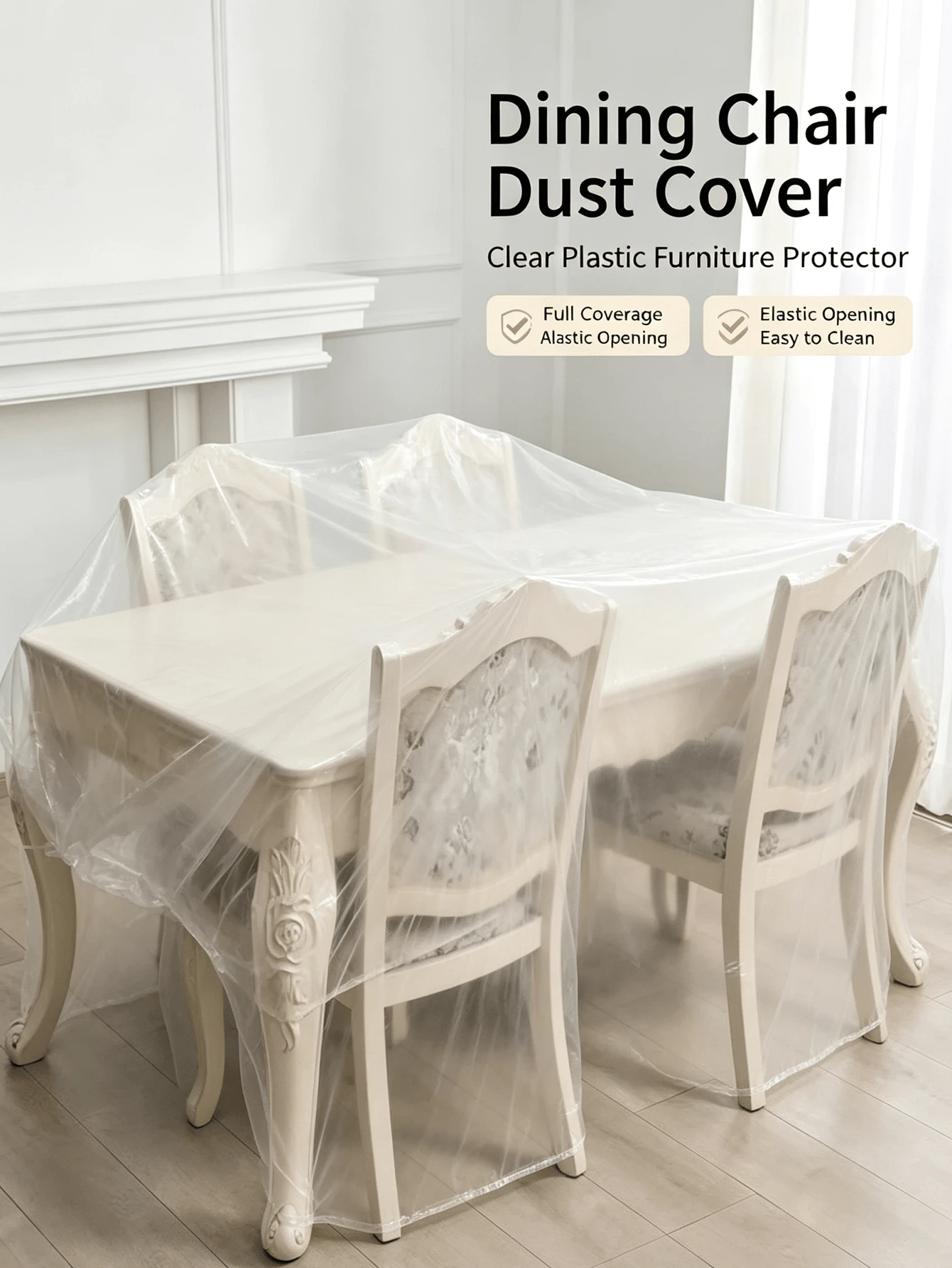 Large Elastic Edge Furniture Dust Cover, Transparent Plastic Multi-Purpose Protective Cover, Durable Indoor/Outdoor Dust Cover For Sofa, Refrigerator, Motorcycle, Bicycle, TV, Air Conditioner - Multicolor - View 1