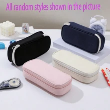 1pc Premium Minimalist Large Capacity Pencil Case, Solid Color Stationery Box, Back To School - A - View 9
