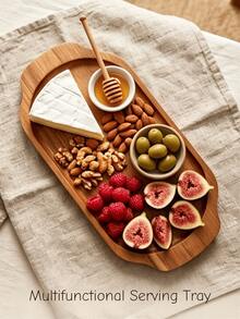 Rosewood Tray, Wooden Tray, Kitchen Supplies, Two Sizes Available, Wooden Display Tray, Can Store And Hold Candy, Snacks, Dried Fruits, Tableware, Cakes And Desserts; Multi-Functional Desktop Display Tray, Suitable For Kitchen, Birthday Platter, Home Decor, Coffee Table And Home Decoration, Also Applicable For Holidays, Beach, Bedroom And Other Multiple Scenes. - View 2