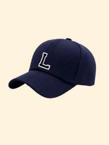 1pc Men's Soft Top Baseball Cap, Printed With A-Z 26 Letters, Adjustable Hip-Hop Street Style Sun Hat, Breathable Versatile Back-To-School Headwear - Navy Blue - View 17