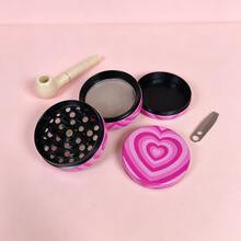 50MM-Pink Heart Style 4-Layer Zinc Alloy Metal Grinder, Portable Outdoor Herb Grinder, Perfect Gift For Girlfriend! Holiday Gift! Christmas Gift! - View 2