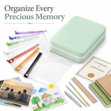 1pc Portable Children's Growth Memorial Photo Album Storage Bag, Multi-Layer Transparent Zipper Children's Folder And File Bag, Suitable For Organizing Photos, Artwork, Certificates And Learning Materials - Multicolor - View 8