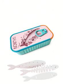 Portable Salmon Pattern Travel Jewelry Box With Fish-Shaped Compartments, Compact Anti-Tangle Earring And Necklace Storage Box, Exquisite Small Jewelry Organizer For Travel And Daily Use, Gift For Female Friends - Multicolor - View 12