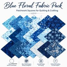 42pcs 12.7*12.7cm Blue Floral Print Fabric Set | Pre-Cut Quilt Squares, 20 Fashionable Floral Patterns, Suitable For Quilting, Patchwork, Sewing And DIY Crafts - Variants - View 4