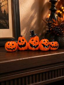 Halloween Pumpkin Decor, Indoor Halloween Ornament, Suitable For Tabletop/Halloween/Window/Gift Box/Gift (Orange Pumpkin) - A - View 1