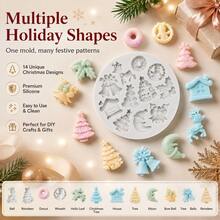 1pc Christmas Bell Christmas Tree Silicone Mold, Candle Mold, Soap Mold, Resin Molds, DIY Soft Pottery Clay Drop Glue Decorative Mold, Plaster Mold, Hand Decorative Art Tools, Multi-Purpose Silicone Mold - Multicolor - View 3