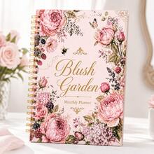 دفتر تخطيط شهري Blush Garden بحلقات لولبية، غلاف زهري بفاوانيا وردية بألوان مائية عتيقة مع أنماط فراشات ونحل مرسومة يدويًا، ربط لولبي ذهبي مزدوج للكتابة المسطحة، زخرفة إنجليزية أنيقة برقائق ذهبية، أسلوب رومانسي أنيق. تخطيط شهري لتسجيل الأهداف الشهرية والجداول وقوائم المهام ومذكرات الحياة، مناسب للطلاب وموظفي المكاتب لإدارة الوقت، مخطط فني، استخدام مزدوج للملاحظات اليومية والتخطيط، مثالي للهدايا والاستخدام الشخصي، دفتر إبداعي بزهور عتيقة - النمط 1 - مشاهدة 5