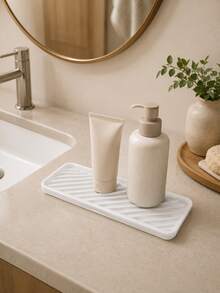 Available In 2 Colors, Bathroom Tray Soft Draining Mat, Soft Drainage Tray, Flexible Material, Non-Slip And Durable, With Hanging Holes - Multicolor - View 11