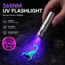 Alonefire Senter UV Mini 365nm Lampu Hitam dengan Lensa Filter, Senter Genggam Isi Ulang USB LED Ganda, Detektor Ultraviolet untuk Pengeringan Kuku Gel, Detektor Urine Hewan Peliharaan, Deteksi Kebocoran, Identifikasi Bijih & Perhiasan, Otentikasi Uang, Berburu Kalajengking - MultiWarna - View 12