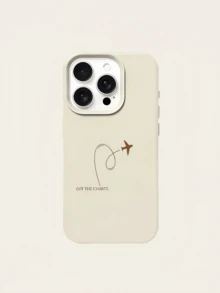 1件 白色極簡旅行飛機個性化簡約全包覆 TPU 防震手機殼，適用於 Apple 18 17 16 15 14 13 12 11 Pro Max 保護殼，兼容三星系列 - 彩色 - 查看 5