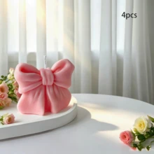 2pcs/4pcs3D Bowknot Shaped Scented Candle, Ins Style Handmade Aromatherapy Candle For Home Decor, Birthday & Holiday Gift - Bow - View 7