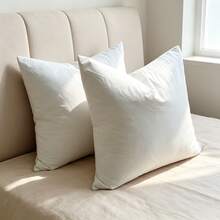 White Duck Goose Feather Down Square Pillow Insert 18x18 20x20 21x21 Inch Soft Fluffy Cotton Down-Proof Cover Cushion Core Stuffed Throw Pillow Inner For Sofa Bed Home Hotel Decor - White - View 15