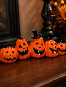 Halloween Pumpkin Decor, Indoor Halloween Ornament, Suitable For Tabletop/Halloween/Window/Gift Box/Gift (Orange Pumpkin) - A - View 7