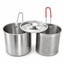 Stainless Steel Deep Fryer With Strainer Rack - Compact And Easy To Use - Perfect For Making Crispy Potato Chips, French Fries, Fish And Chicken - Essential Kitchen Tool For Home Cooking - View 12