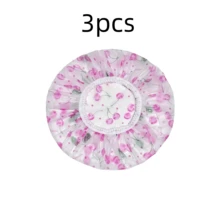 3pcs Adult Transparent Shower Caps, Extra Large High-Quality Floral Pattern Disposable Hair Caps, Multi-Color Options, Random Color, Suitable For Bathing, Swimming, Spa, Lightweight Design, Premium Headwear, Floral Pattern Shower Caps, Bathroom Accessories - View 11