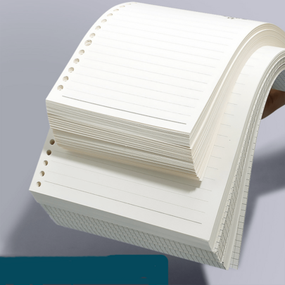 1 pièce Papier de recharge pour classeur/agenda A4/A5/B5, papier blanc remplaçable style vierge/ligné/quadrillé, convient pour les cahiers à feuilles mobiles, les journaux intimes, les journaux de voyage, les articles essentiels pour la rentrée scolaire