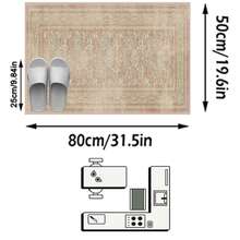 1PC Vintage Distressed Pink Orange Floral Vine Long Runner Rug, French Country Style Faux Cashmere Rectangular Multi-Layer Border Washed Texture Machine Washable Long Mat, Suitable For Living Room, Hallway, Entryway Home Decor - Multicolor - View 17