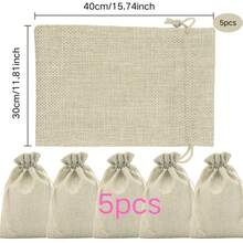50入組10x14cm黃色帆布袋（帶束繩）,亞麻麻袋,黃麻布袋,適用於珠寶,diy,藝術和工藝品,婚禮,派對,聖誕節等 - 卡其色 - 查看 17