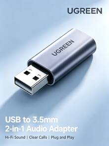 UGREEN CM383 USB To 3.5mm External Sound Card Headphone Microphone 2-In-1 Adapter Cable Audio Jack For PC Laptop PS5 Speakers Headphones - View 8