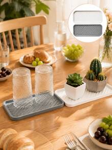 Available In 2 Colors, Bathroom Tray Soft Draining Mat, Soft Drainage Tray, Flexible Material, Non-Slip And Durable, With Hanging Holes - Multicolor - View 2