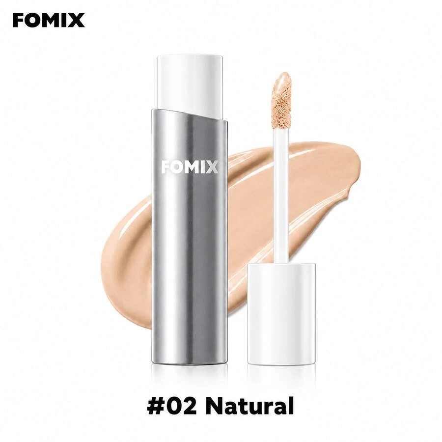 FOMIX Concealer Cair dengan Daya Tutup yang Baik, Ringan, Melembapkan, Memberikan Rasa Alami pada Kulit, Halus Tanpa Mengkerut, Tahan Lama dan Dapat Dibangun Lapisannya, Menutupi Lingkaran Hitam, Noda, Kemerahan, dan Warna Kulit Tidak Merata, Mudah Dibaurkan, Cocok untuk Wajah dan Bawah Mata, 02# Natural - 02# Warna Alami - View 1