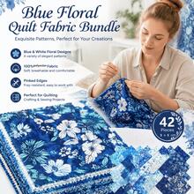 42pcs 12.7*12.7cm Blue Floral Print Fabric Set | Pre-Cut Quilt Squares, 20 Fashionable Floral Patterns, Suitable For Quilting, Patchwork, Sewing And DIY Crafts - Variants - View 6