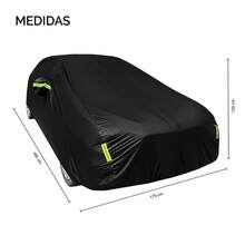Waterproof Dustproof Car Cover With Reflective Straps For Medium-Sized Sedans. - Black - View 7